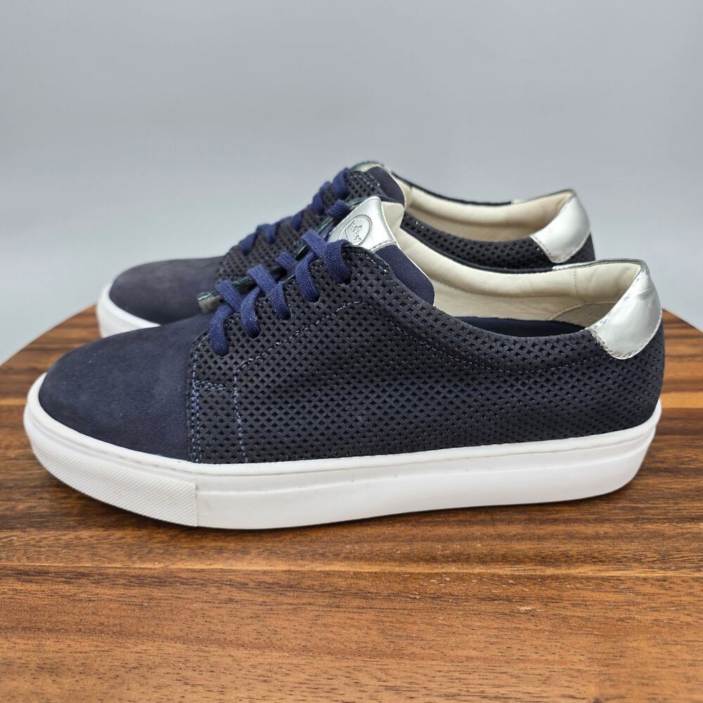 Peter Millar Shoes Womens 7 M Navy Leather Crown Perforated Low Comfort Sneakers